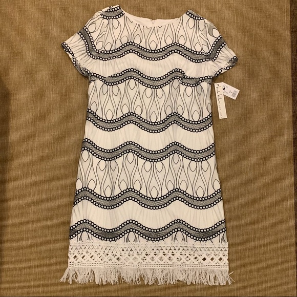 NWT Nicole Miller | Embroidered Lace Shift Dress - Picture 3 of 7